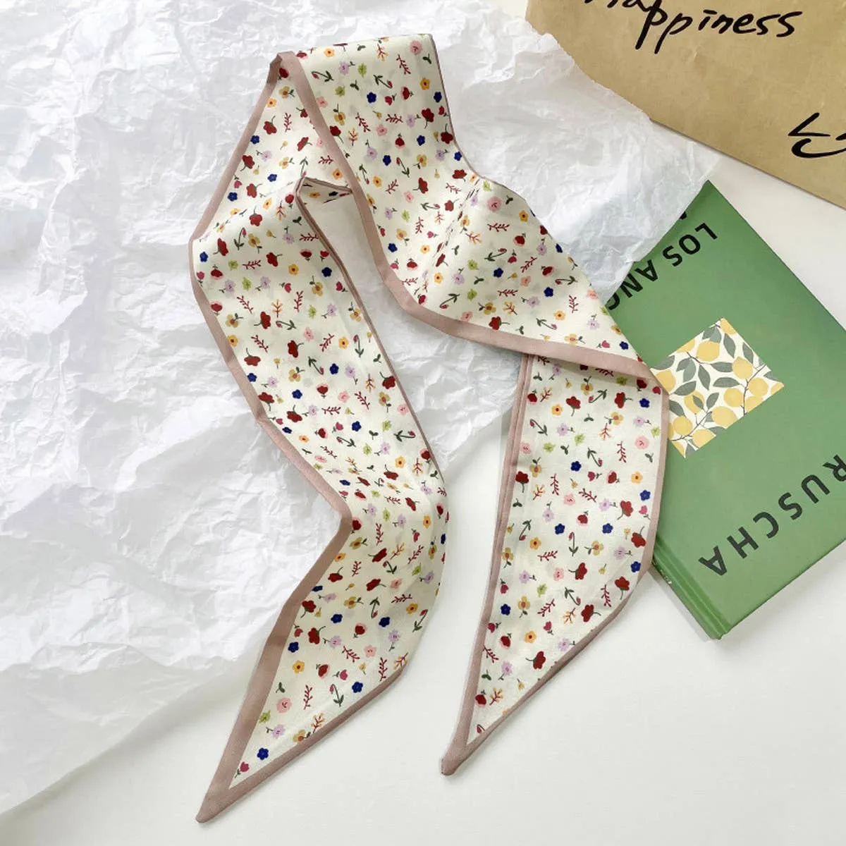 HIGH-END KHAKI SILK SCARF RIBBON_CWASC0715