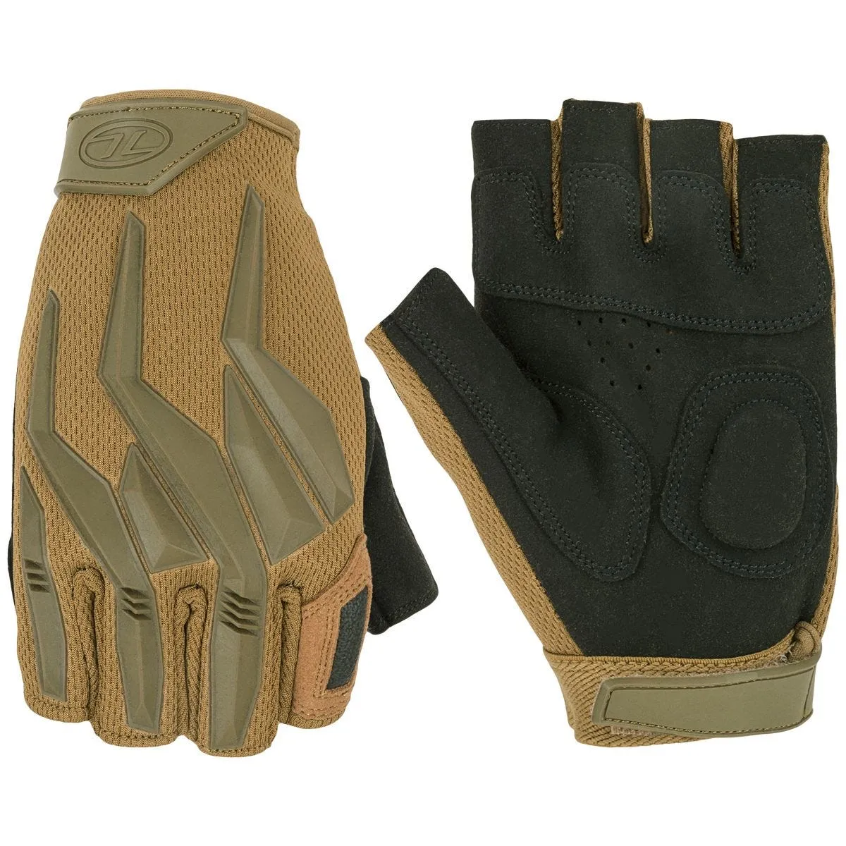 Highlander Forces Raptor Fingerless Gloves Coyote Tan