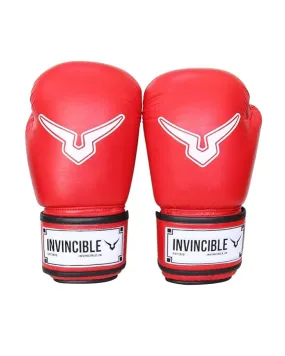 Invincible Agni 2.0 Amateur Competition Leather Boxing Gloves for Men & Women, Punching Gloves for Kick Boxing (RED)