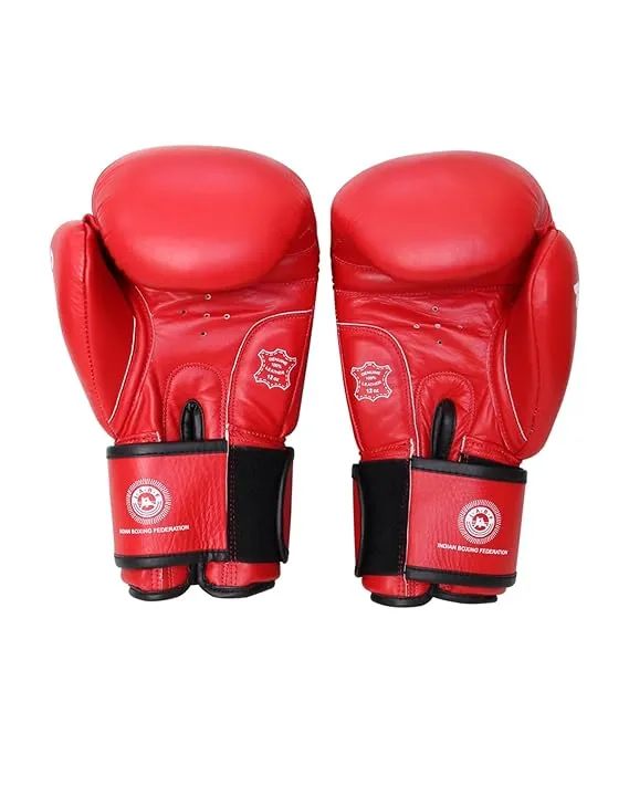 Invincible Agni 2.0 Amateur Competition Leather Boxing Gloves for Men & Women, Punching Gloves for Kick Boxing (RED)