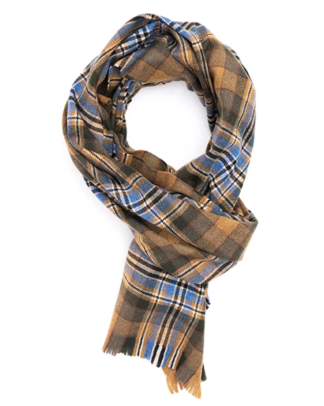 Joshua Ellis Lightweight Tweed Scarf Brown x Beige