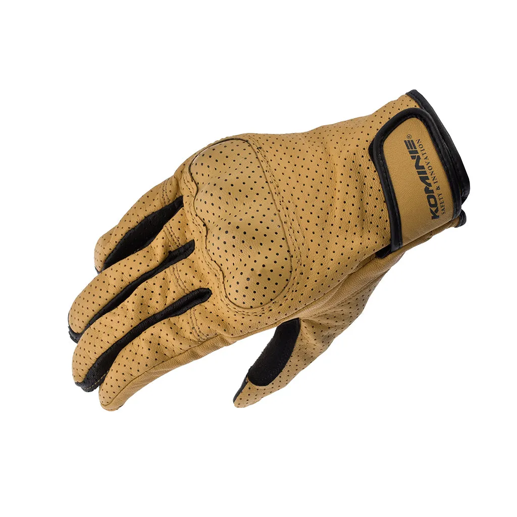 KOMINE GK-2573 VENTED PROTECT GOAT LEATHER GLOVES