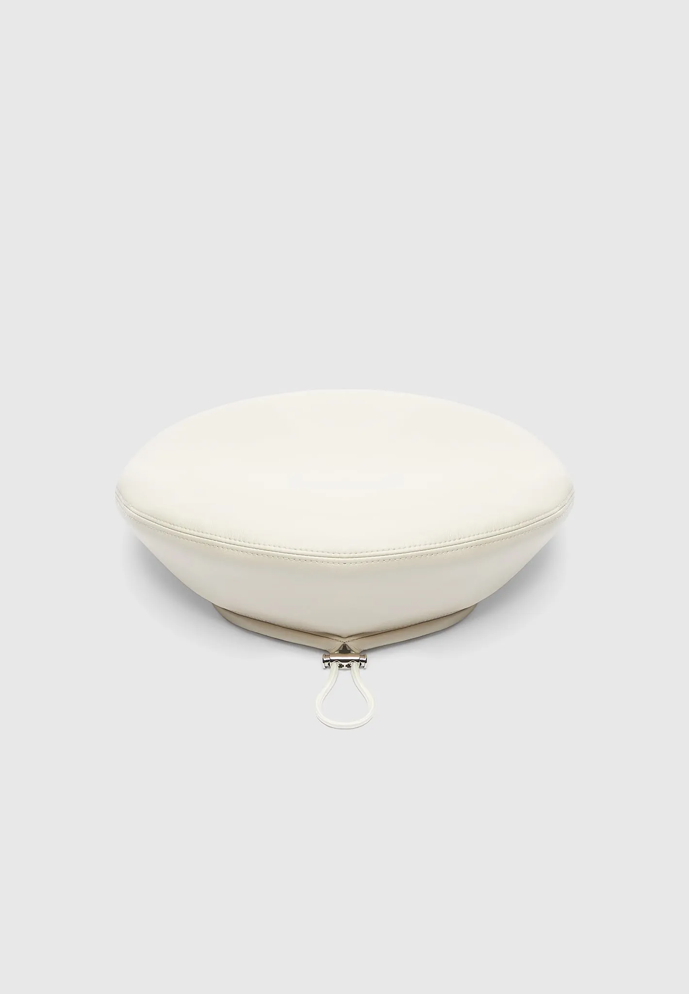 Leather Beret - Beige