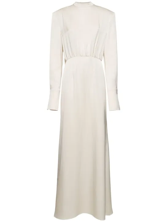 Magda Butrym   Silk satin long dress w/ scarf panel 
