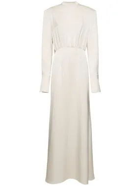 Magda Butrym   Silk satin long dress w/ scarf panel 