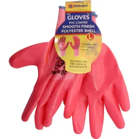 Marksman Pink Polyester Shell PVC Coating Gloves Foam Finish - Case of 12
