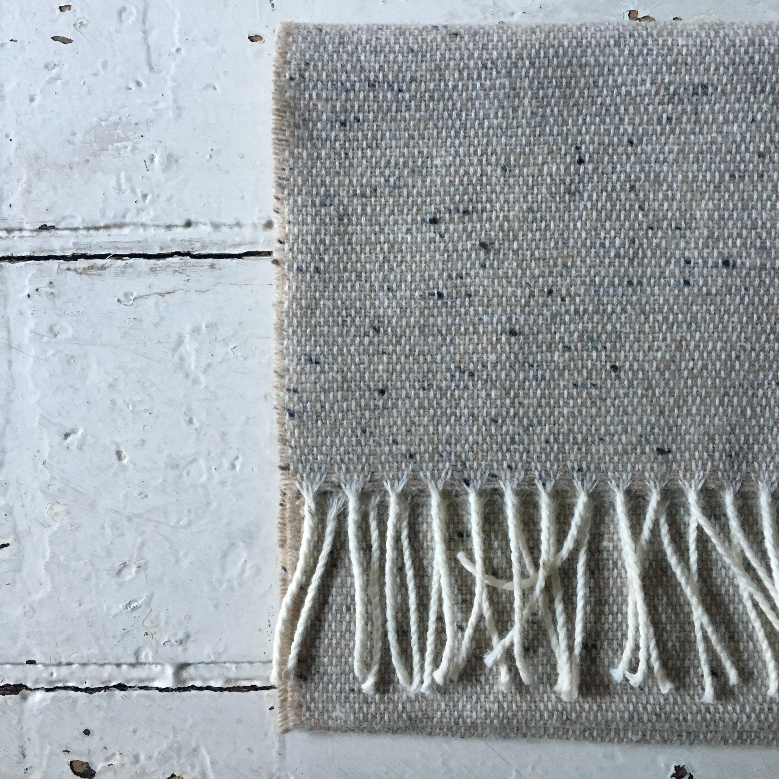McNutt | Unisex Lambswool Tweed Scarf | Oat Fleck