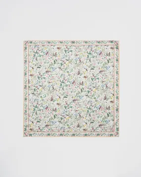 Meadow Creatures Marshmallow Yellow Square Scarf