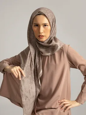 MONOGRAM SCARF COFFEE ROSE