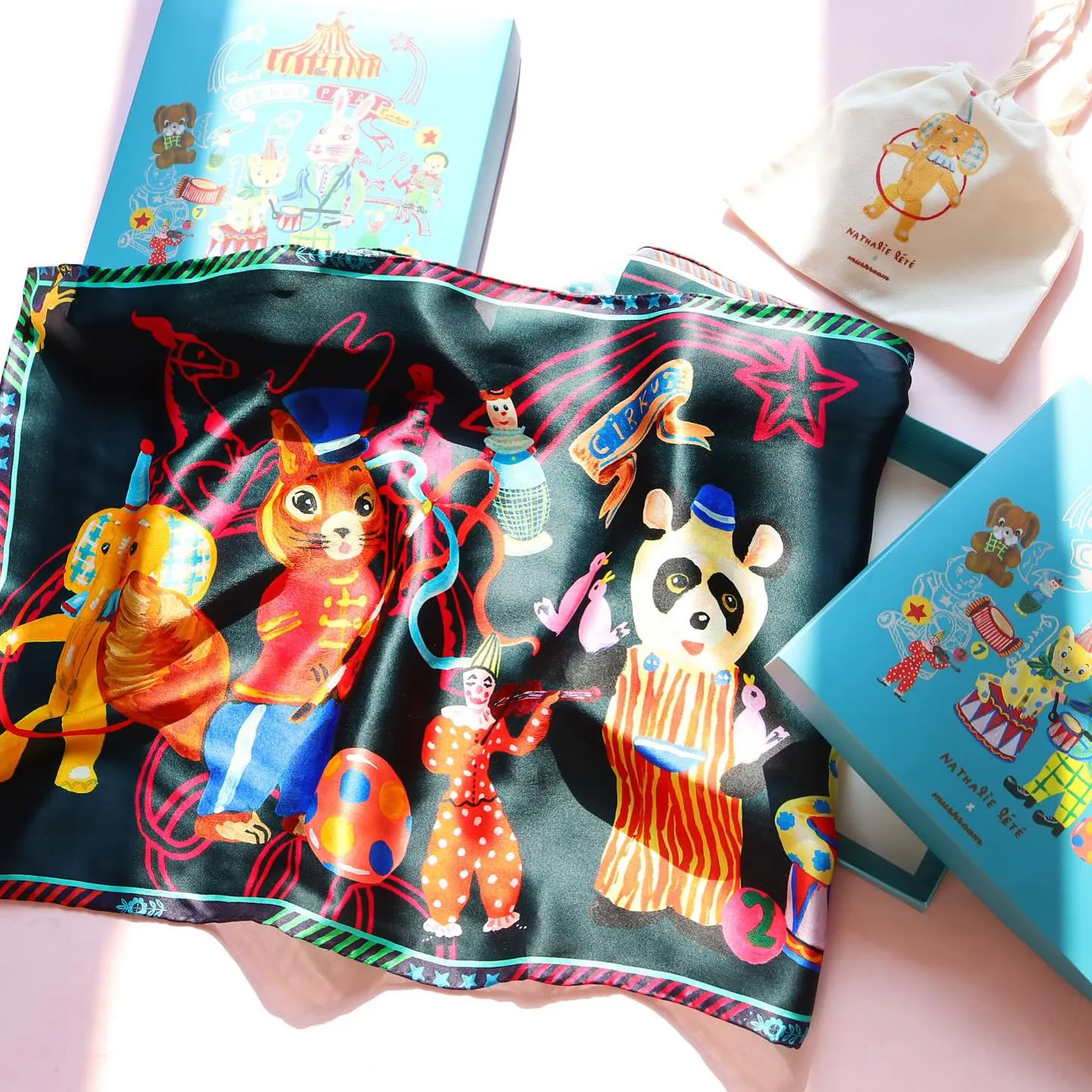 NL - SSMR2404 Circus Silk Scarf(Long)