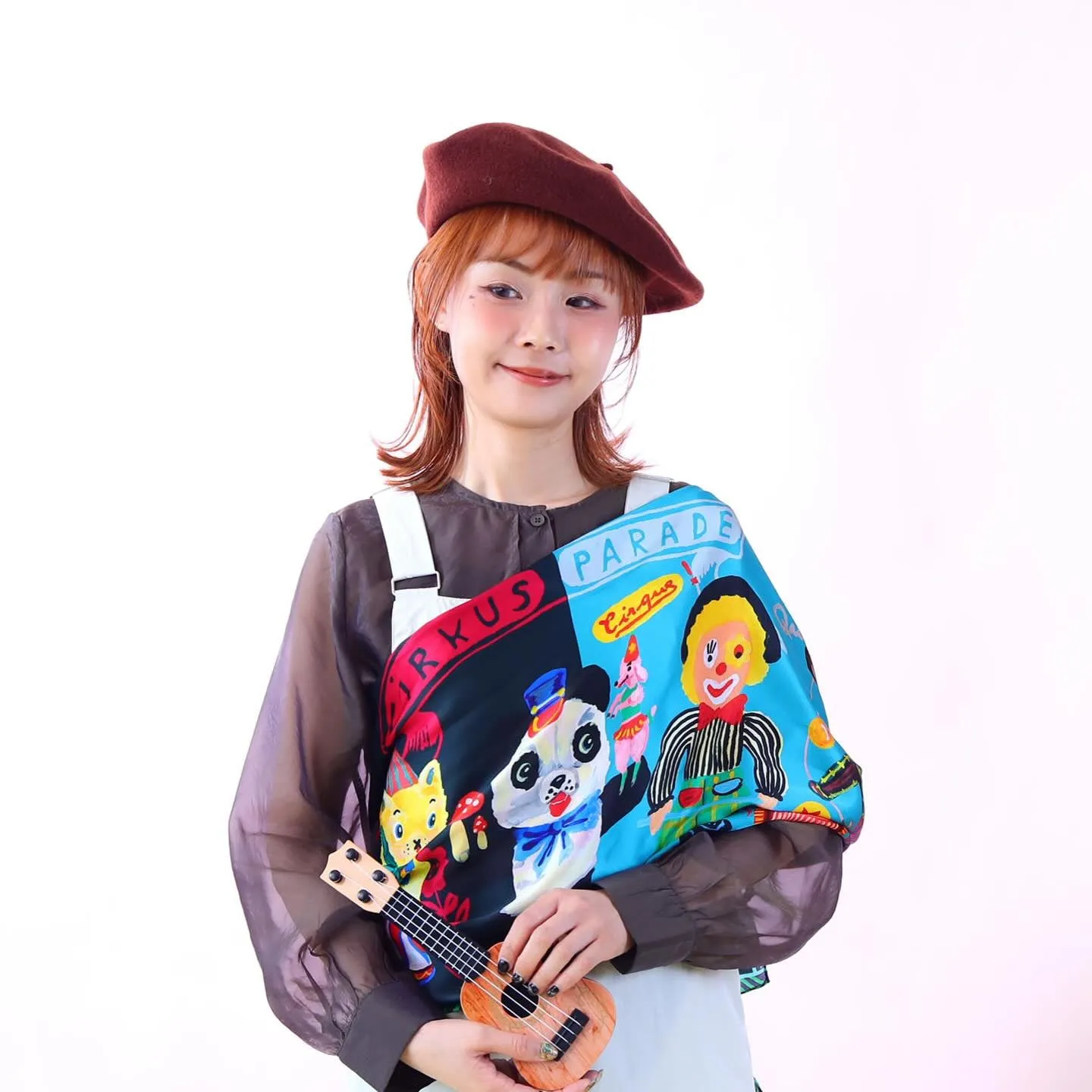 NL - SSMR2404 Circus Silk Scarf(Long)