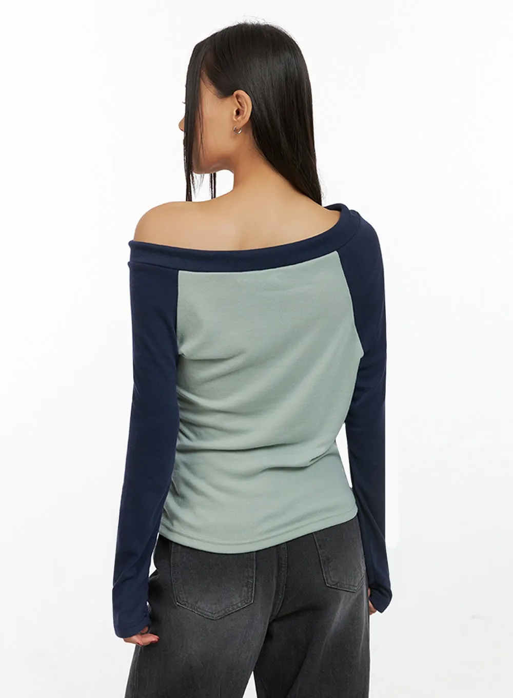 One-Shoulder Raglan Long Sleeve  IS427