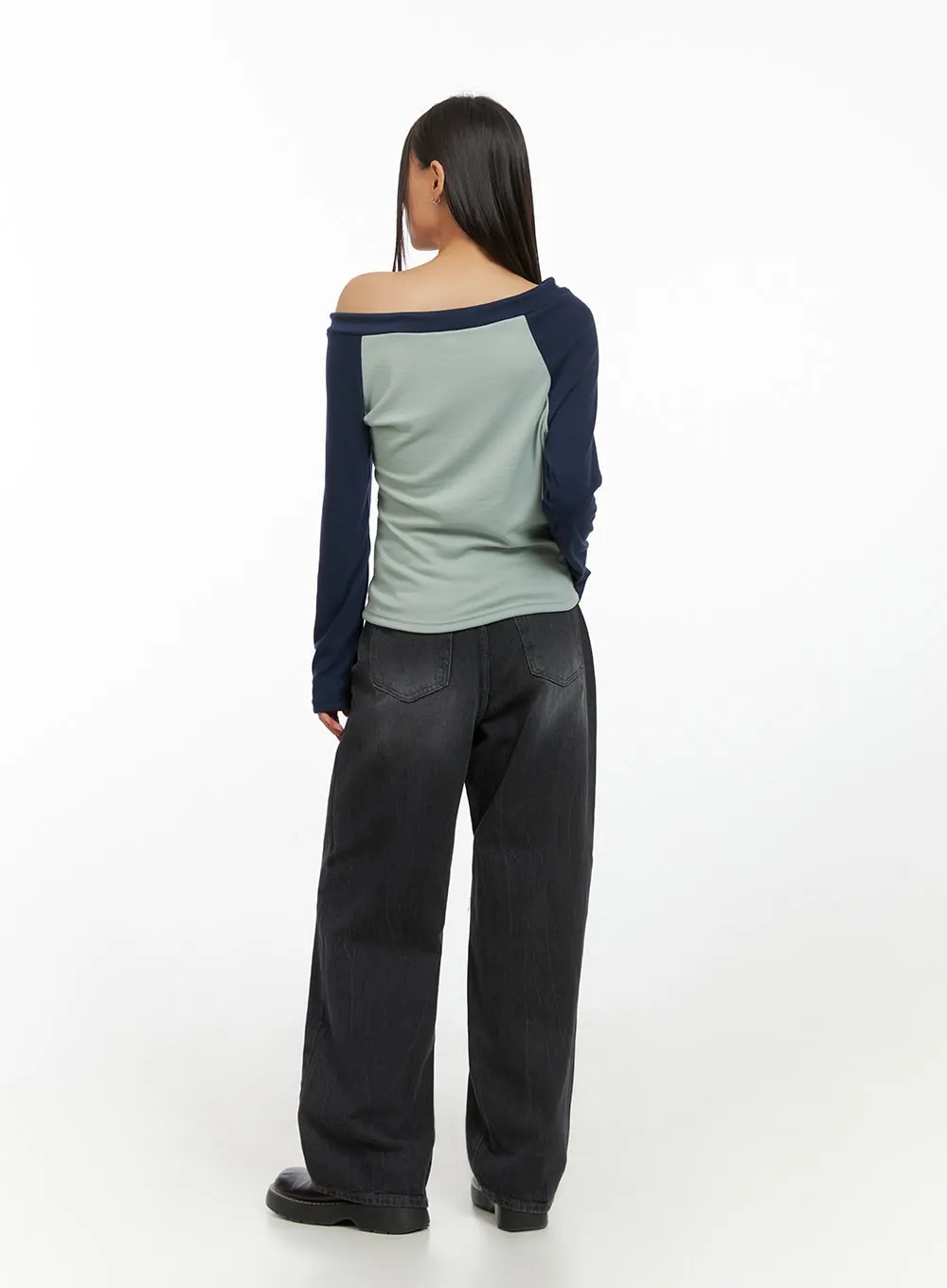 One-Shoulder Raglan Long Sleeve  IS427