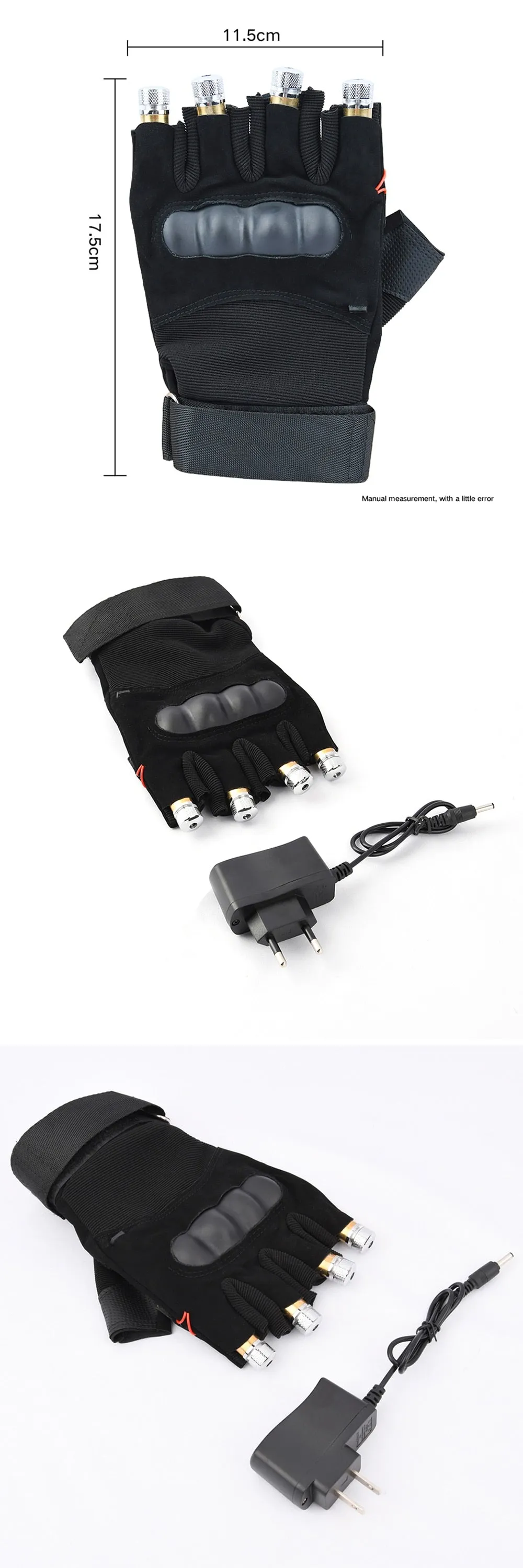 Red Laser Show Gloves 4pcs Laser Head