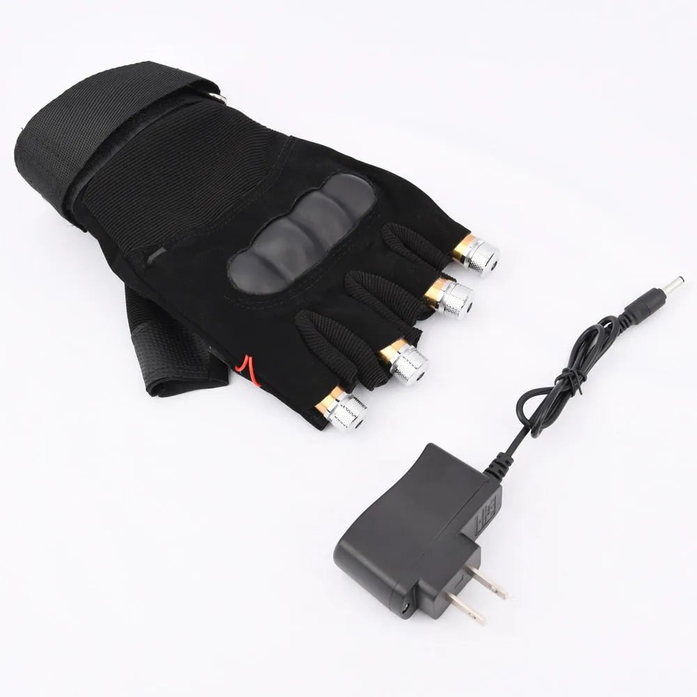 Red Laser Show Gloves 4pcs Laser Head