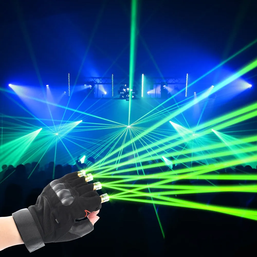 Red Laser Show Gloves 4pcs Laser Head
