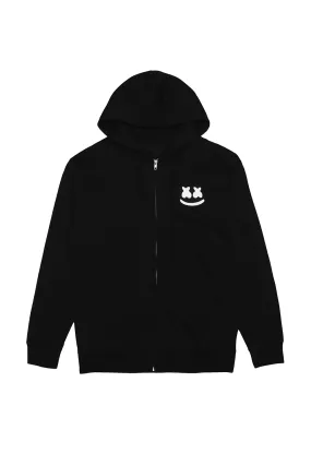 Smile Crest Zip-Up Hoodie