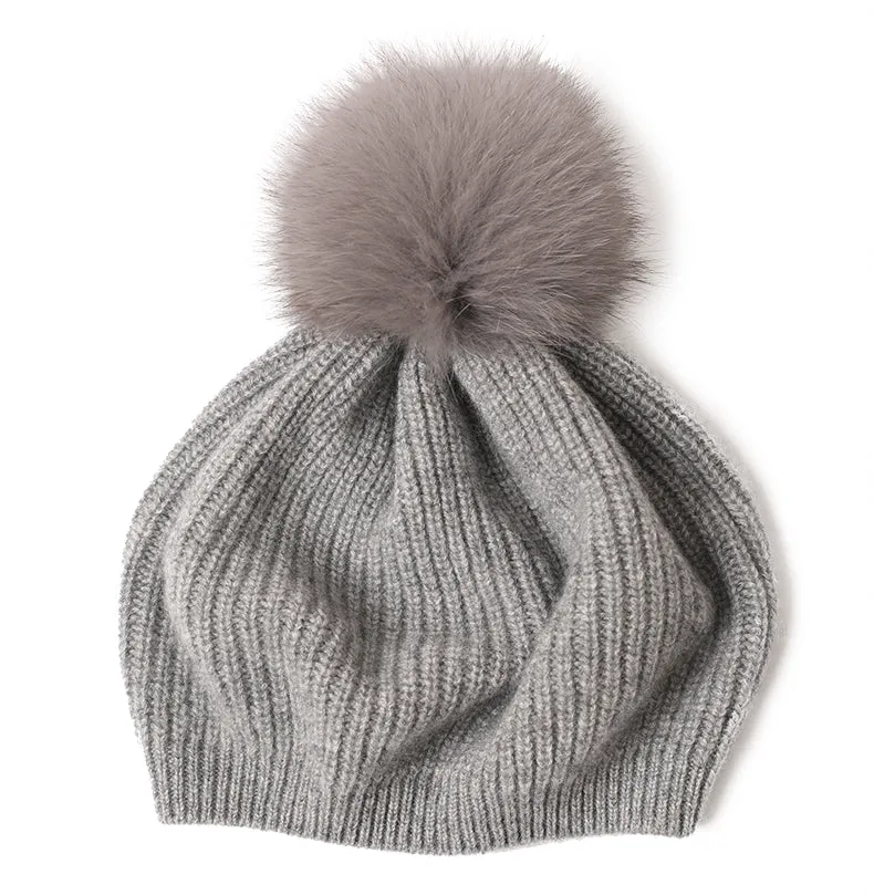 Sparkling Cashmere Wool Beret Set