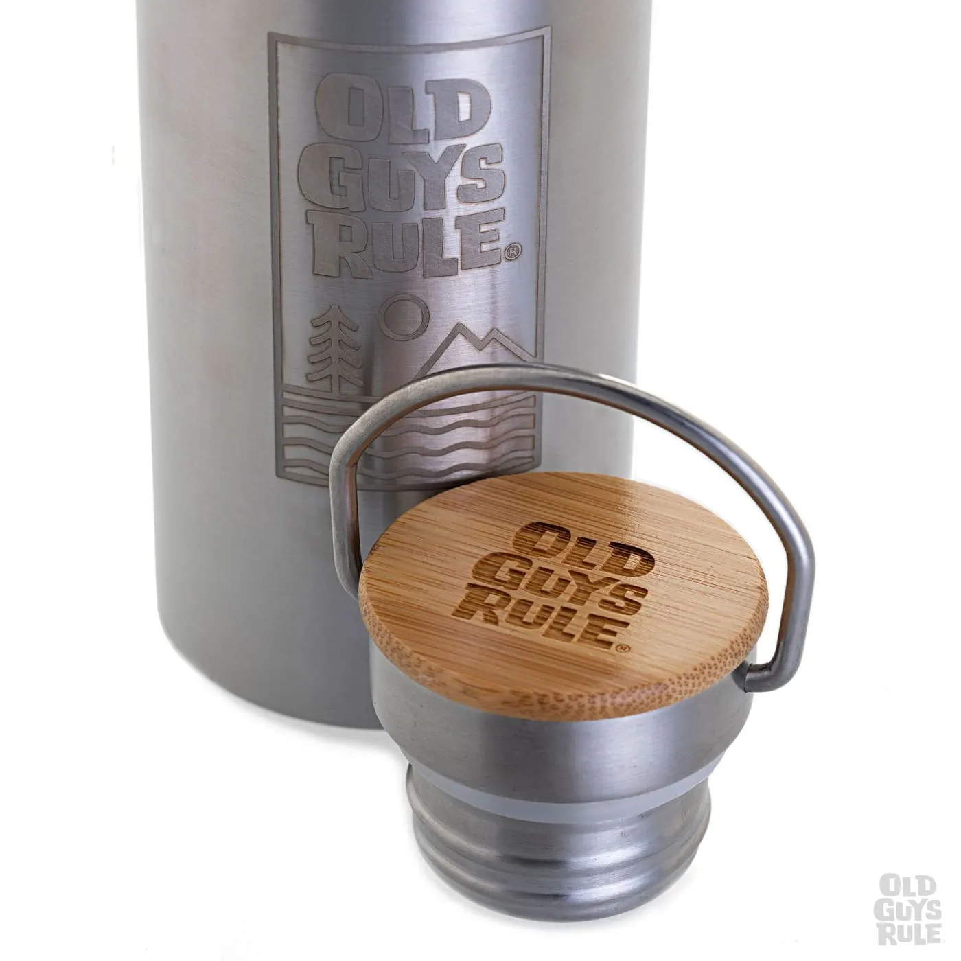 'Summit & Sea' Vacuum Flask - Silver