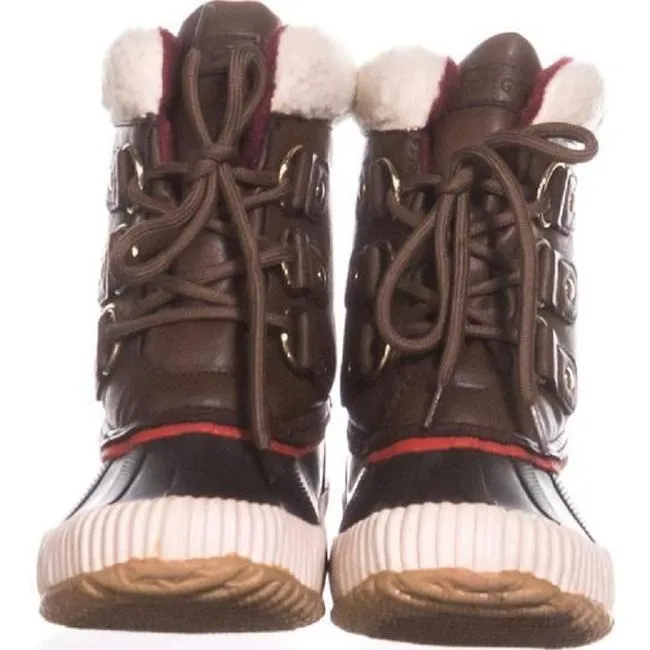 Tommy Hilfiger Brown Ebonie Water Resistant Fleece Lined Winter Bootsbooties Size Us