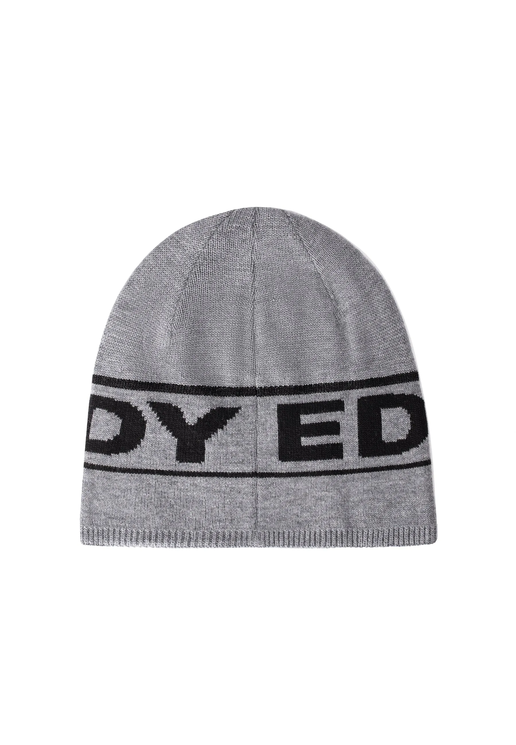 Unisex Ed Hardy Block Logo Beanie Hat - Charcoal Marl