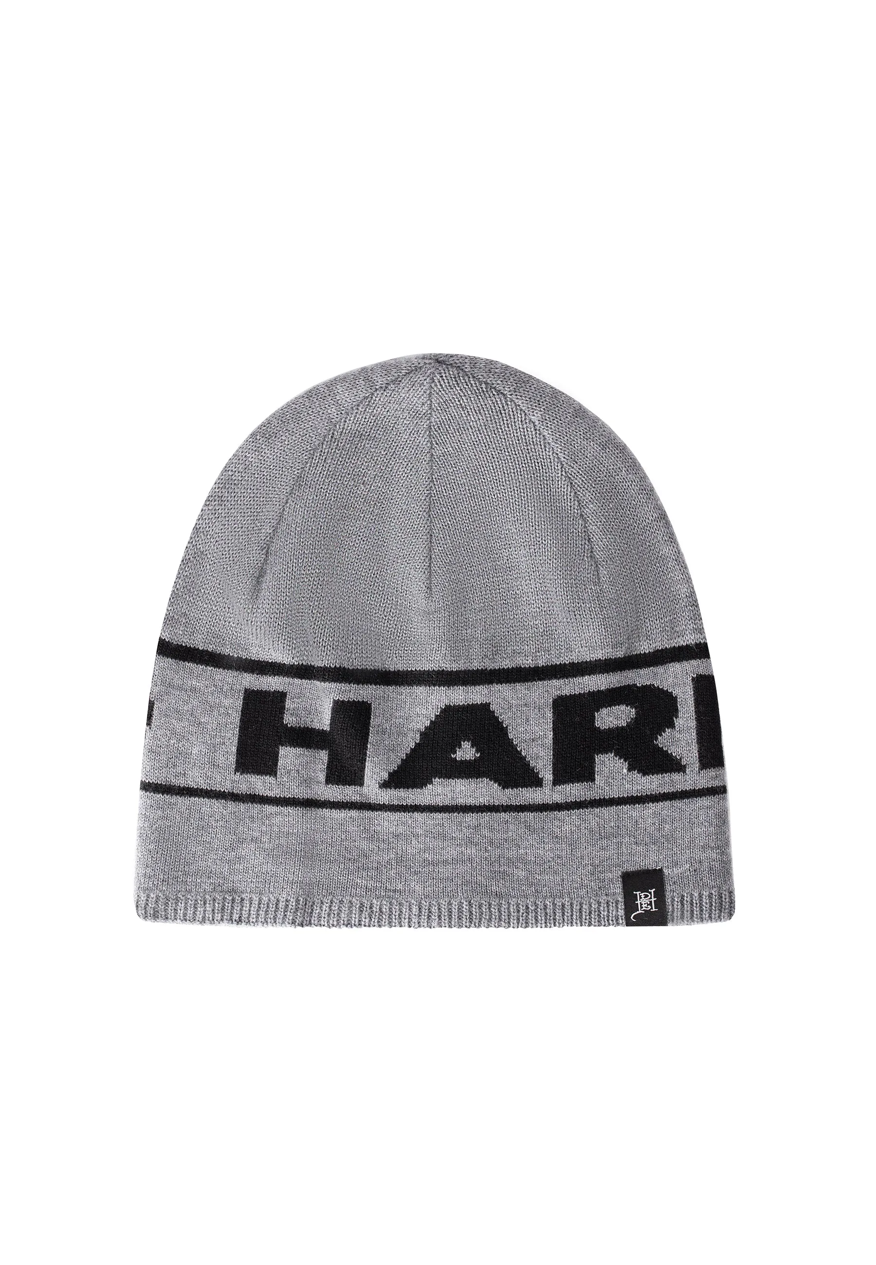Unisex Ed Hardy Block Logo Beanie Hat - Charcoal Marl
