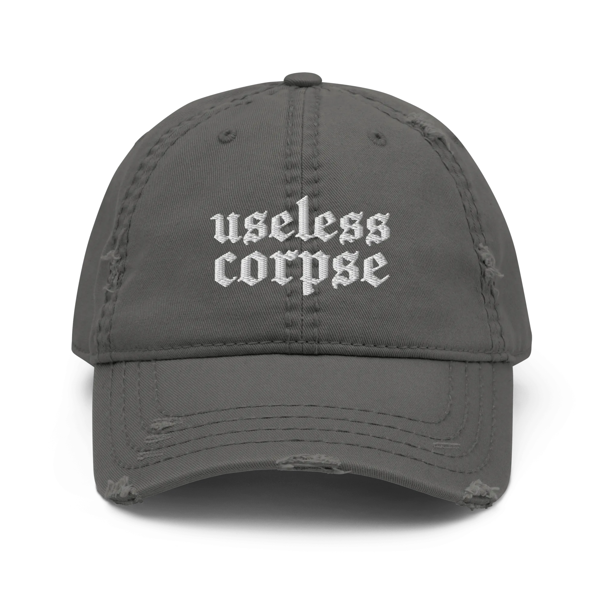 Useless Corpse Gothic Distressed Dad Cap