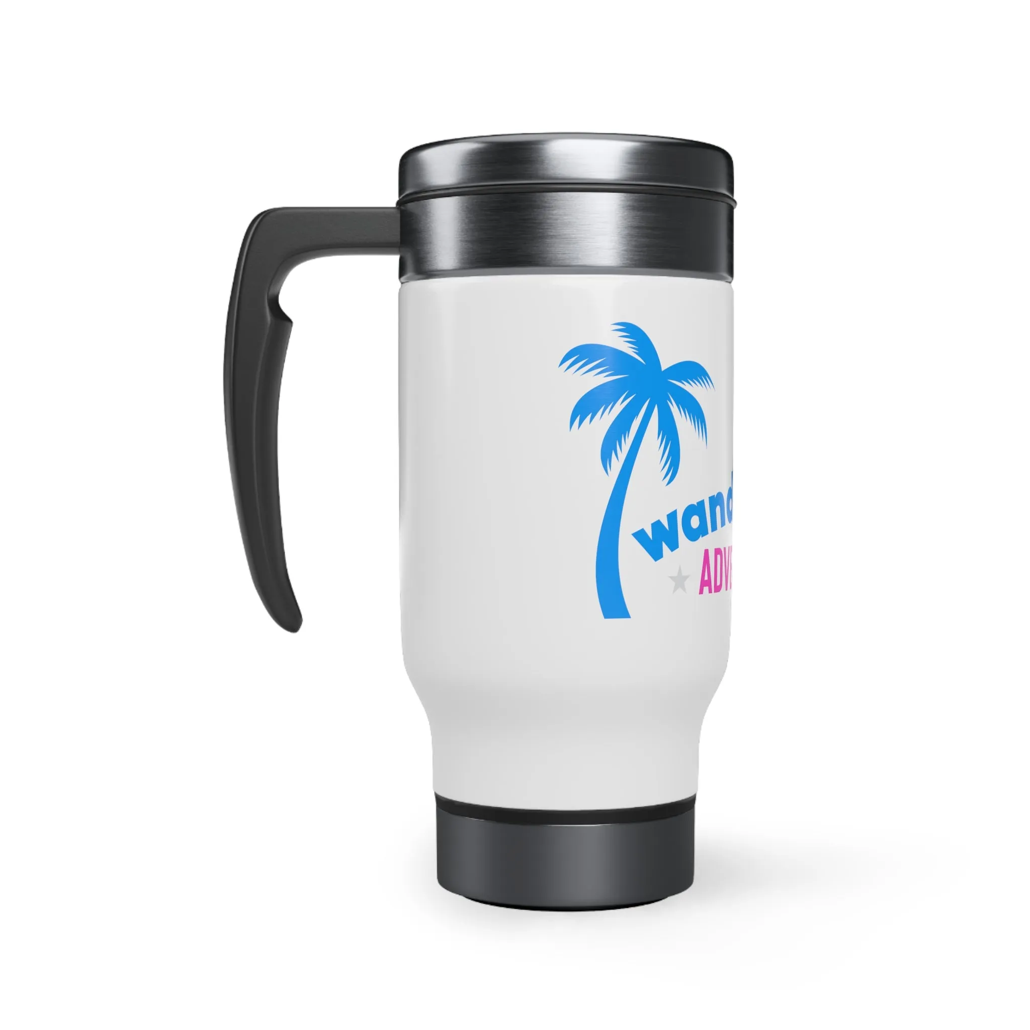 wanderLuSt ADVENTURES Stainless Steel Travel Mug with Handle, 14oz