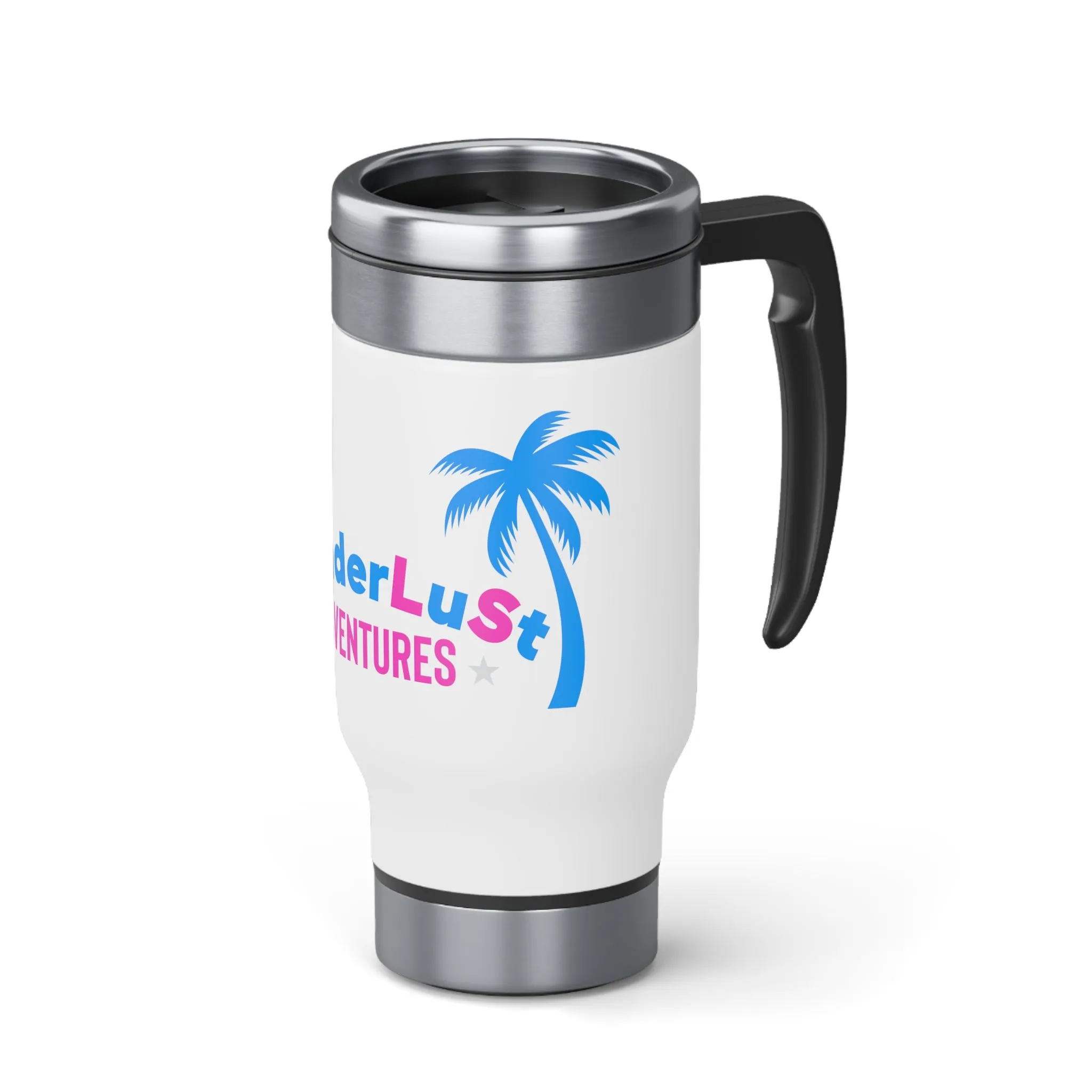 wanderLuSt ADVENTURES Stainless Steel Travel Mug with Handle, 14oz