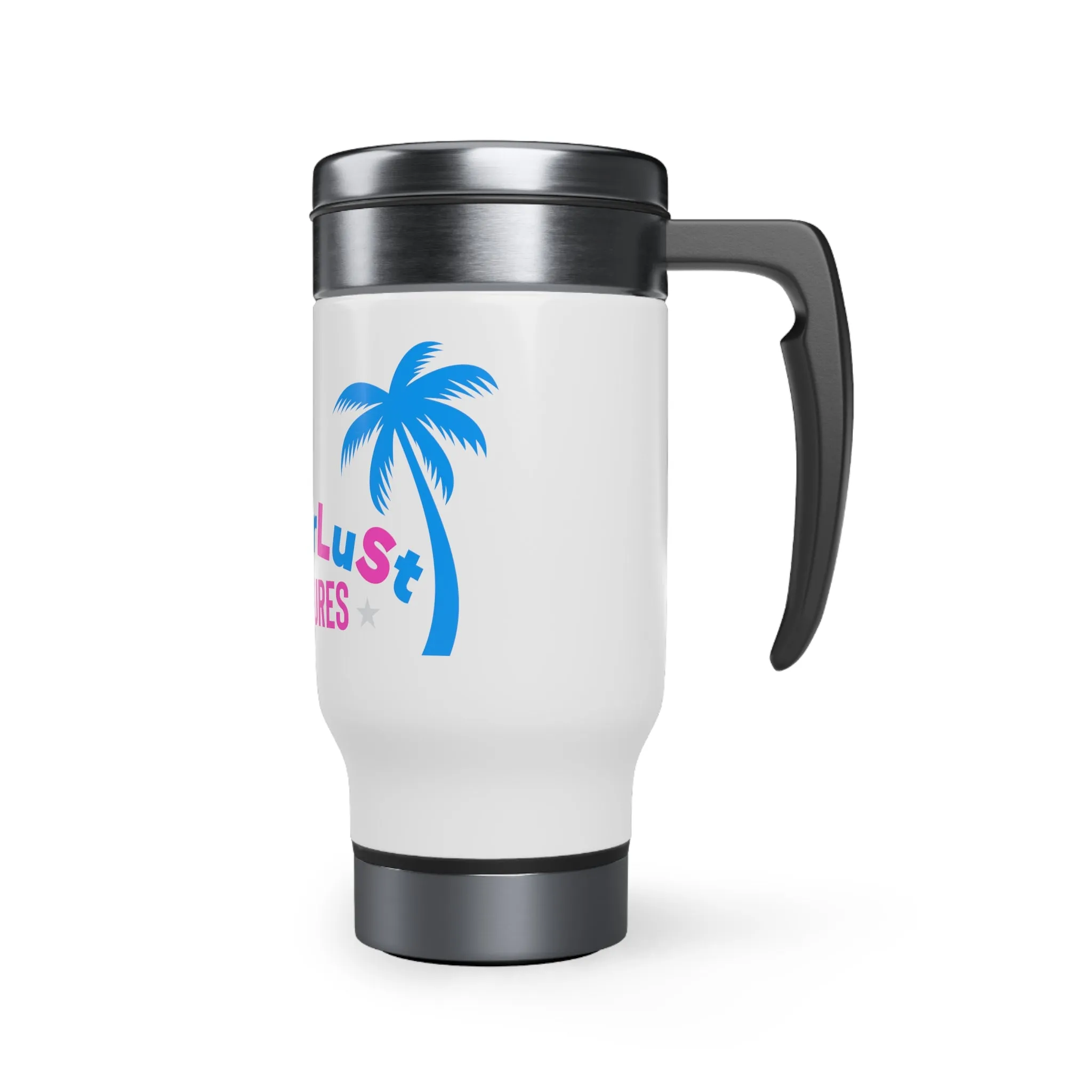 wanderLuSt ADVENTURES Stainless Steel Travel Mug with Handle, 14oz
